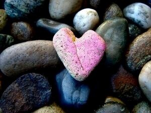 pink heart of stone