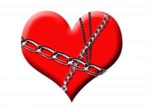 love heart with chains around it