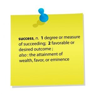 definition of success on a Post It