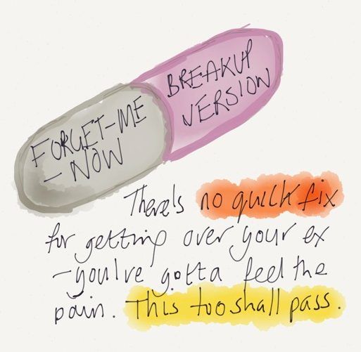 Forget-Me-Now pill - the Breakup Version. Inspired by Gob Bluth from Arrested Development