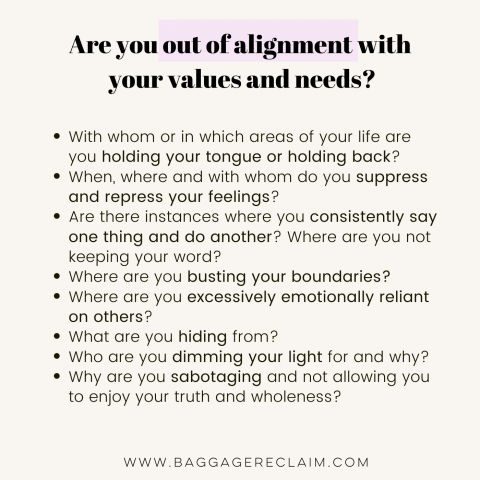 Are you out of alignment with your values and needs?
